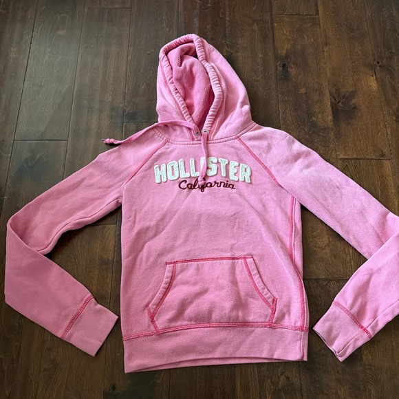 Hollister Tops - Hollister California Pink Hoodie Sweatshirt Women's Size Small Y2K Preppy
